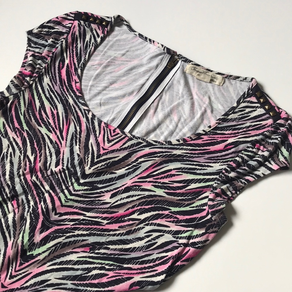 Forever 21 Multicolored Zebra Print Dress/shirt